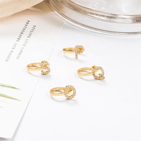 Gaby vintage boucles d'oreilles manchette lettre initiale cz manchette d'oreille clip sur boucles d'oreilles non piercing bijoux de corps en gros