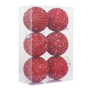 Bolas de Espuma Navideñas con Lentejuelas de Colores, Perlas Pequeñas de 10 cm, 6 Piezas, Marca Merry Tree, Origen Zhejiang, Árbol de <span class=keywords><strong>Navidad</strong></span> - Product Image 4