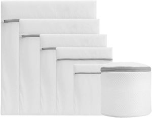 Sac de lavage à cordon pour vêtements multi-tailles, sac de rangement en filet à mailles grossières et fines, sac à linge en filet - Product Image 1