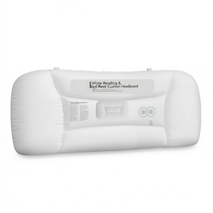 Cojín Rectangular Blanco para Lectura y Descanso en Cama, Relleno de Poliéster con Diseño Acolchado para un Soporte Cómodo - Product Image 1