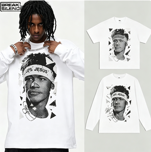 <strong>Neymar</strong> American Football Character Print 280g Pure Cotton Heavyweight Short-Sleeve O-Neck Loose Fit Breathable <strong>T</strong>-<strong>Shirt</strong> Men - Product Image 3