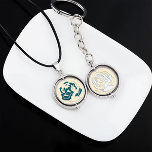 Collar con Colgante <span class=keywords><strong>de</strong></span> Rosa Giratorio Inspirado en el Juego League of Heroes, Cadena <span class=keywords><strong>de</strong></span> Cordón Negro Esmaltado, Joyería para Regalo <span class=keywords><strong>de</strong></span> Fans - Product Image 6