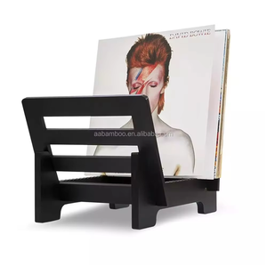 JUNJI 사용자 정의 나무 비닐 기록 플립 랙 보관 디스플레이 플립 랙 LP 기록 홀더 비닐 기록 홀더 보관 - Product Image 1