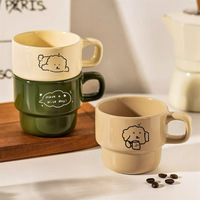 Tasse empilable en céramique personnalisable ensemble de tasse à café sûr pour la célébration d'anniversaire de fête potable de ménage comporte le logo personnalisé