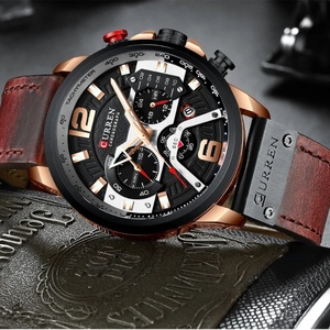 Montres de sport décontractées CURREN 8329 pour hommes, montre-bracelet en cuir de luxe de marque haut de gamme, montre homme, chronographe tendance - Product Image 6