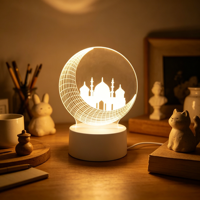 Lampe de Nuit LED en Acrylique 3D Créative, Vente en Gros, Lampe de Table pour Enfants, Émission Blanc Chaud, Alimentation Prise Secteur/Piles pour Salon