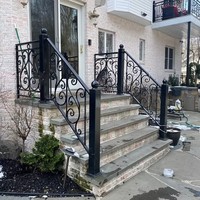 Rampe en fer forgé avec pont finition satinée et main courante de l'hôtel en divers matériaux, y compris l'acier, le bois PVC et le laiton