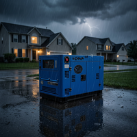 Petit Générateur Diesel Silencieux 3-7.5kW 8-10kVA à Onduleur 220V/230V Portable pour Usage Domestique Refroidi par Eau Démarrage Électrique 12V DC