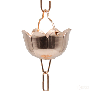 Ngoài trời cổ điển đồng bướm kẻ sọc cup 8.3 chân kim loại mưa chain cho máng xối trang trí sân vườn - Product Image 6