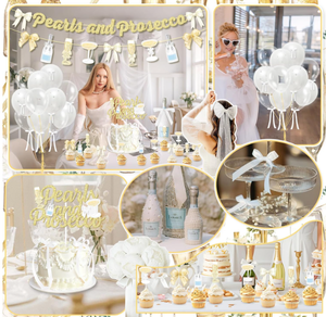 Kit de Decoración para Fiesta de Despedida de Soltera con Perlas y <span class=keywords><strong>Prosecco</strong></span>, Guirnalda de Banderines Colgantes, Globos de Helio y Látex, Adornos para Cupcakes y Pasteles - Product Image 3
