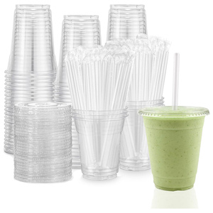 Gobelet jetable transparent en PLA 100 % biodégradable et compostable, 90 mm, recyclable, avec logo personnalisé OEM, pour smoothies, bière, vin, boissons froides - Product Image 1