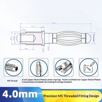 Prise banane filetée 4,0 mm en cuivre M5, accessoires métalliques, broche de test, pièces de borne mâle