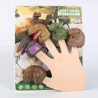 1 Kopf 4 Beine Simulations-Dinosaurier-Fingerpuppen-Set Weiches Gummi-Spielzeug Fingerpuppen