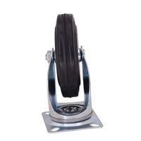 Roue pivotante industrielle en caoutchouc de 5 pouces, capacité de charge de 80 kg, bande de roulement en caoutchouc de 32 mm de large, roue pivotante pour chariot, chariot à roulettes, chariot à main