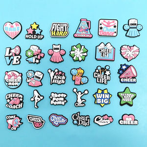 Prodotti all'ingrosso In massa su misura cheerleader allegria su <span class=keywords><strong>scarpe</strong></span> Charm accessori per <span class=keywords><strong>scarpe</strong></span> di lusso Designer Charm Pvc Charm per <span class=keywords><strong>scarpe</strong></span> - Product Image 4