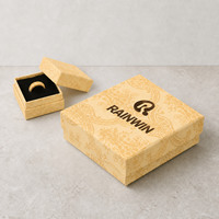 Caja de Joyería de Papel Rígido con Logotipo Personalizado Impreso con UV, con Inserto de Espuma para Anillos, Pendientes, Colgantes y Collares, Venta al Por Mayor