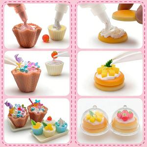 Kit de Manualidades DIY, Decoraciones de Comida de Juguete con Pegamento en Crema para Niños, Kit de Decoración de Pasteles de Crema, Set de Arte Infantil OEM - Product Image 5