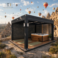 Pergola bioclimatique en aluminium imperméable avec toit à lames orientables, kit de pergola, structure thermolaquée et auvent pare-soleil pour jardin
