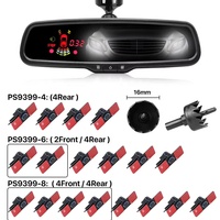 Sensores de Aparcamiento GreenYi con Monitor de Atenuación Automática de Espejo con Sistema de Detección de Radar de 4/8 Sensores LED para Aparcamiento Automático