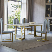 Ensemble de table à manger en métal minimaliste européen moderne, mobilier de restaurant de luxe simple, combinaison de chaises en fer pour la maison et les entreprises