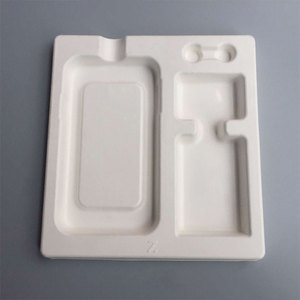 Atacado de New Environmentally Friendly Sugarcane Pulp Wet Pressed White Electronic Paper Holder com Reciclável Insert <span class=keywords><strong>Mold</strong></span> - Product Image 3