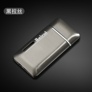 ไฟแช็คสองหัว Bairui แบบเติมได้ กันลม สีดำ โลหะ ของขวัญสำหรับนักธุรกิจ - Product Image 5
