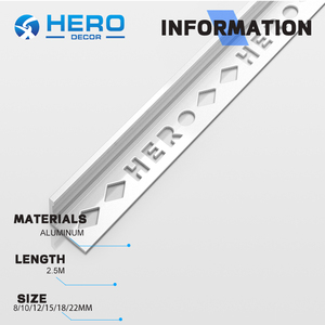 Gạch Trims Nhà Sản Xuất Tùy Chỉnh Nhôm Cạnh Góc Đường Cong <span class=keywords><strong>L</strong></span> Hình Dạng Gốm Gạch <span class=keywords><strong>Trim</strong></span> Cho Tường Trang Trí - Product Image 5
