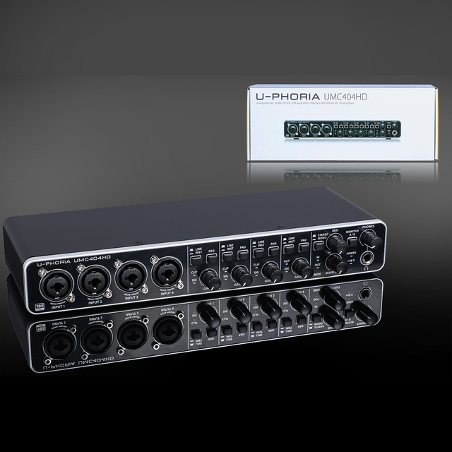 UMC404HD Wireless USB External Audio Sound Card MIDI Interface 4 Channel Mic Preamps 10 Devices Supported Studio Recording Noise