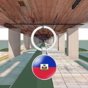 Haiti bendera Amerika gantungan kunci bendera nasional liontin logam ringan dan Aloi liontin mobil lintas batas gantungan kunci foto Digital - Product Image 2