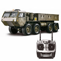 LEHOO HG-P801 de jouets 1/12 8CH 2.4G RC Military Truck 8X8 Simulation Rock Crawler avec lumière et son