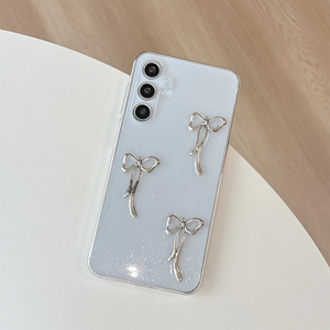 Custodia per telefono con Design personalizzato in TPU <span class=keywords><strong>trasparente</strong></span> Glitter per <span class=keywords><strong>samsung</strong></span> S25 ultra fiocco fiore cuore <span class=keywords><strong>Cover</strong></span> per S24 S23 A15 A35 A56 A24 - Product Image 2
