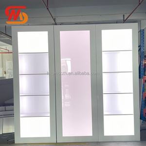 ตู้โชว์แชมเปญติดผนังแบบเรียบหรู พร้อมไฟ LED ตู้โชว์ไวน์อะคริลิค PVC สำหรับตกแต่งงานแต่งงาน - Product Image 1