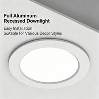 Spot LED encastré ultra-fin moderne pour salon et chambre, tricolore, dimmable, 3W-24W, AC 85-265V, en fonte