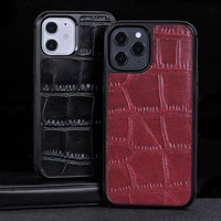 Coque de téléphone portable en cuir de vachette de haute qualité en relief de crocodile de luxe personnalisée en usine pour iPhone 15 Pro max étui de téléphone portable