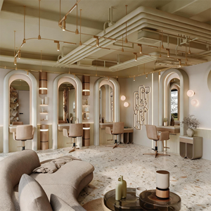 Mobiliário de Loja de Beleza com Cores de Baixa Saturação, Cadeira de Beleza Personalizada, Balcão Personalizado para Salão de Beleza, Direto da Fábrica - Product Image 1