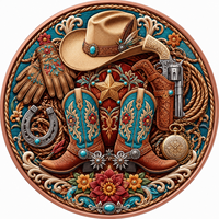 1 ons Koin Koboi Barat Tembaga Murni 999, Relief Tinggi, Dilukis dengan UV, Seperti Bukti Asli, Koleksi Wild West