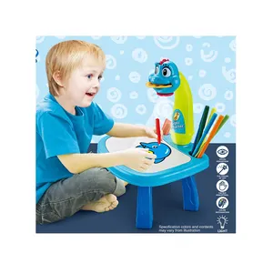 Çizim projektör masa eğitici erken öğrenme çocuk projeksiyon çizim kurulu LED projeksiyon boyama makine oyuncak seti