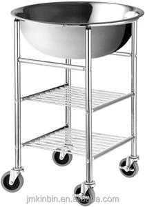 Stainless Steel Mobile Mixing Bowl Stand 2-Tier Storage Rack for Commercial <b>Kitchen</b> Bakery - Product Image 3