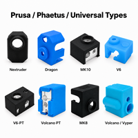 Sarung Silikon Hotend Universal untuk Printer 3D, Penutup Blok Panas, Selubung Termal, Bambu Lab, Creality, Anycubic, Elegoo, Prusa, Snapmaker