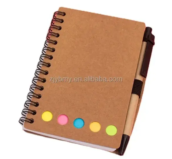 Notebook promocional estudante escolar para importação personalizado Business Traveler Note Pads bolso espiral Kraft Notebook