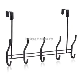 Over De Deur 5 Haken Opknoping Jas Kleding Hoed Metalen Hanger Draad Haak Handdoek Haak Hanger Draad Peg Houder Living kamer Muur Rack