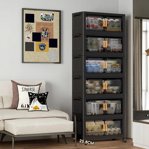 Cómoda Moderna de 6 Cajones de Polipropileno Negro para el Hogar, Organizador de <span class=keywords><strong>Ropa</strong></span> para la Sala de Estar - Product Image 5