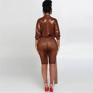 Barboteuse à <span class=keywords><strong>paillettes</strong></span> pour femmes Sexy Silky Ribbon Patchwork Deep V-Neck Midnight Party Hipster Street Stretch Clubwear Playsuits - Product Image 3