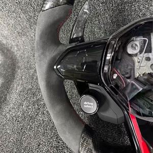 Volante Deportivo LED de Fibra de Carbono Compatible con Volkswagen Golf8 MK8 MK7 MK6 GTI GTD GTS GTE GLI <span class=keywords><strong>R</strong></span>-<span class=keywords><strong>Line</strong></span> <span class=keywords><strong>R</strong></span> Golf7 Golf6 CC Polo Passat JETTA GTR - Product Image 2