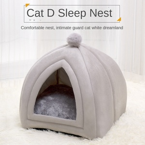 Sarang Hewan Peliharaan Grosir Musim Dingin Hangat Empat Musim Universal Semi-Tertutup Kain Sarang Kucing & Anjing - Product Image 2