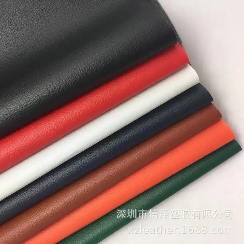 Soft Lichi Grain Artificial Leather Fabric Wrap Background Wall Car Decorative Sofa Wholesale