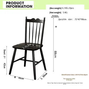 الخشب الصلب الرجعية الأمريكية كرسي <span class=keywords><strong>Windsor</strong></span> بسيط تصميم خمر غرفة الطعام الاقتصادية مجموعة للشقق الصغيرة تشمل الفنادق - Product Image 3