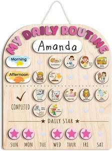 Niños Montessori Madera Responsabilidades diarias Tabla de tareas Lista de tareas Gestión diaria efectiva Tema lindo Láser Letrero de pared de madera - Product Image 6