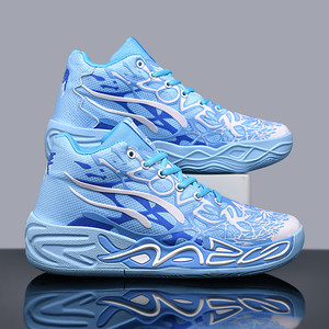 Chaussures de <span class=keywords><strong>basket</strong></span>-ball pour hommes, baskets montantes imprimées graffiti colorées, motif galaxie vibrant, chaussures de sport pour streetball et entraînement athlétique - Product Image 6