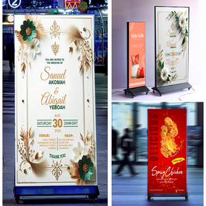 Ngoài trời không thấm nước LED hai mặt quảng cáo di động hộp Đèn hình chữ nhật PVC đứng loại áp phích hiển thị với khung nhôm - Product Image 3